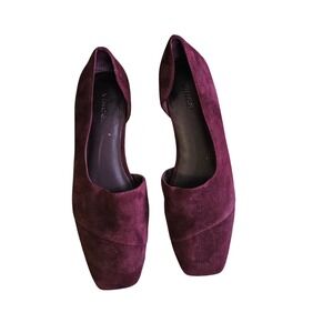VINCE. Women's Cyder Suede Burgundy d'Orsay Flats Square Toe‎  Size 10